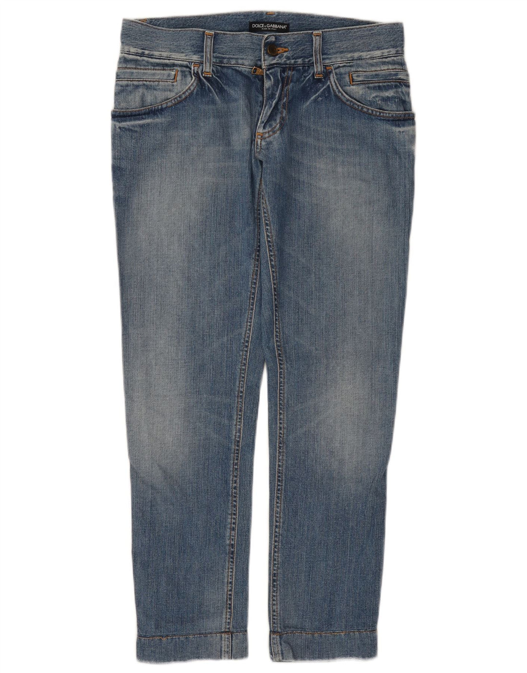 DOLCE & GABBANA Damen Straight Jeans UK 12 Medium W30 L28 Blau