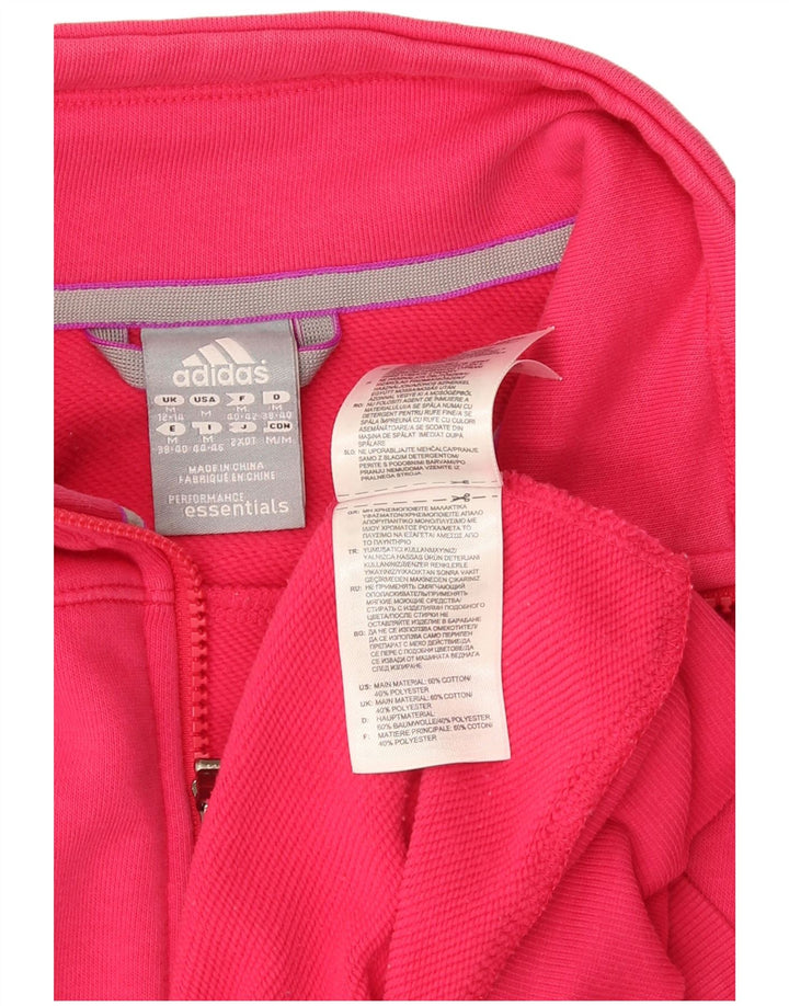 Adidas Damen Trainingsanzug Top Jacke UK 12/14 Mittelrosa Baumwolle