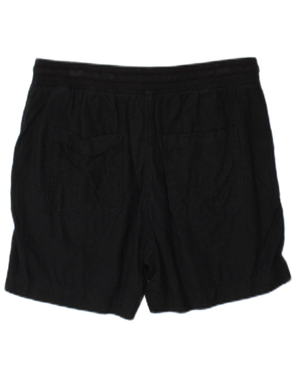 Marks & Spencer Damen Chinoshorts UK 10 Small W32 Schwarzes Leinen