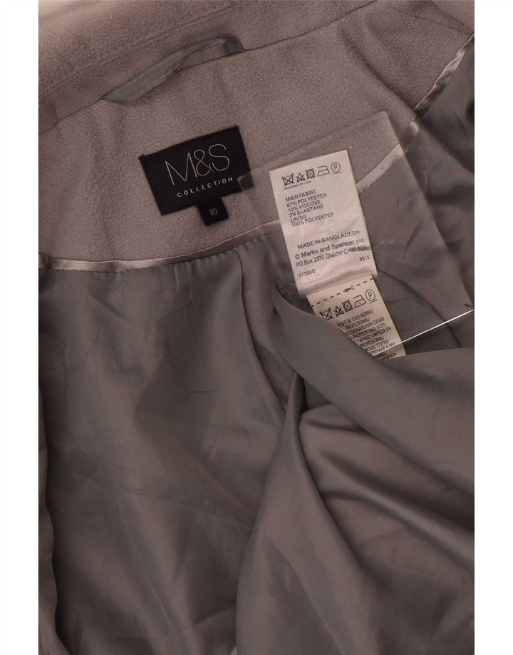 Marks & Spencer Offener Damenmantel UK 10 Small Grau Polyester