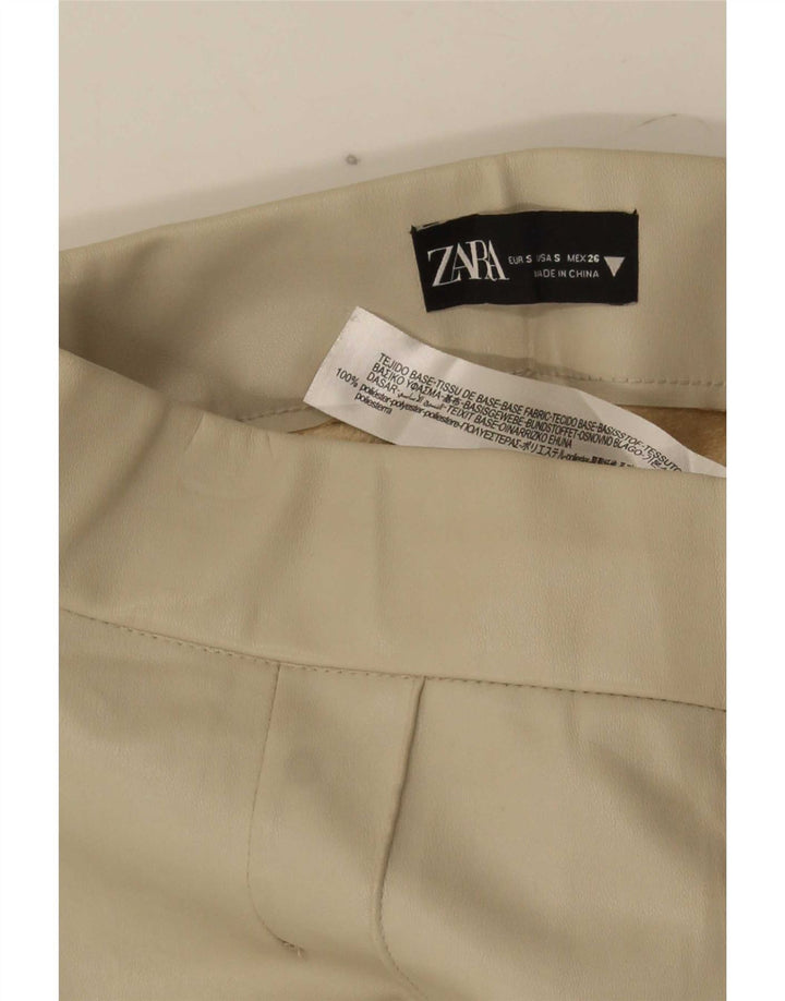 Gerade Freizeithose für Damen von Zara, Größe S, W26, L26, Beige, Polyester