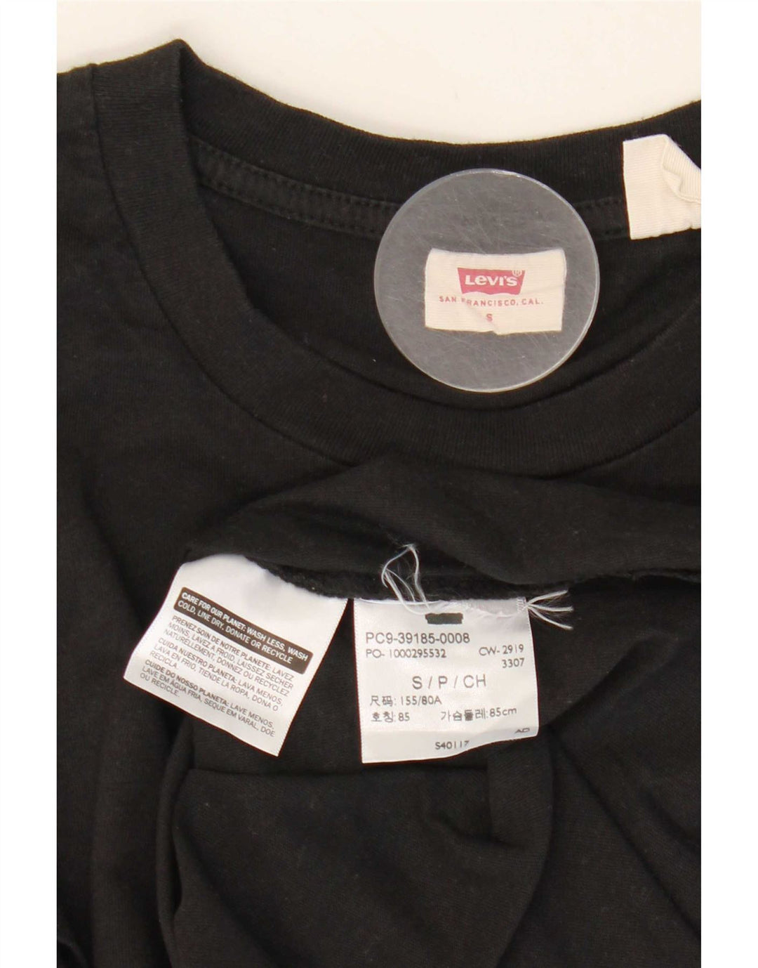 Levi's Damen T-Shirt Top UK 10 Small Schwarz
