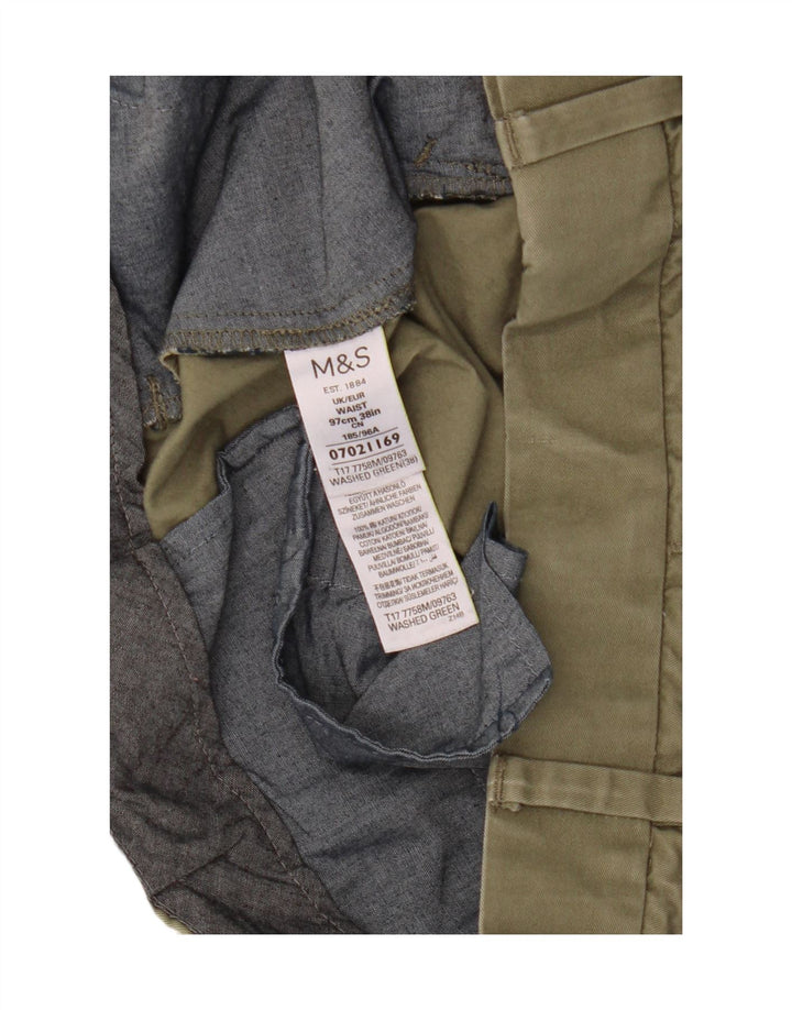 Marks & Spencer Herren Chinoshorts W38 XL Grüne Baumwolle