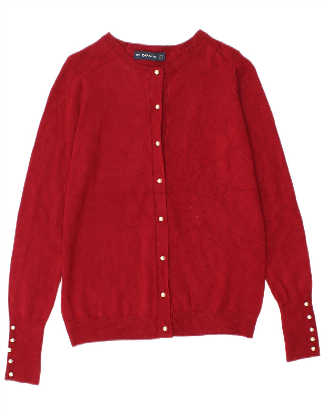 Zara Damen-Cardigan-Pullover UK 8 Kleine rote Viskose