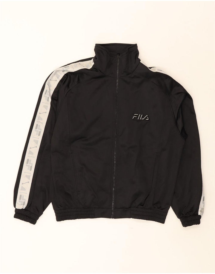Fila Damen-Trainingsanzugoberteil mit Grafik, Größe IT 42, Mittelschwarz, Farbblock