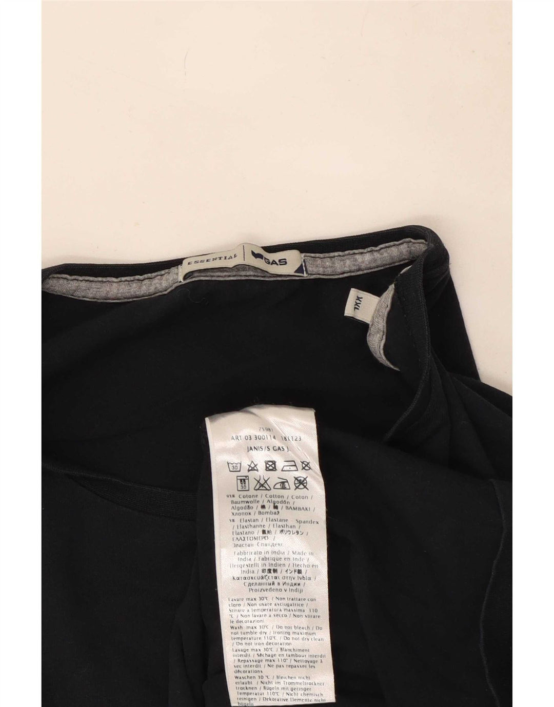 Gas Herren Top Langarm 2XL Marineblau Baumwolle
