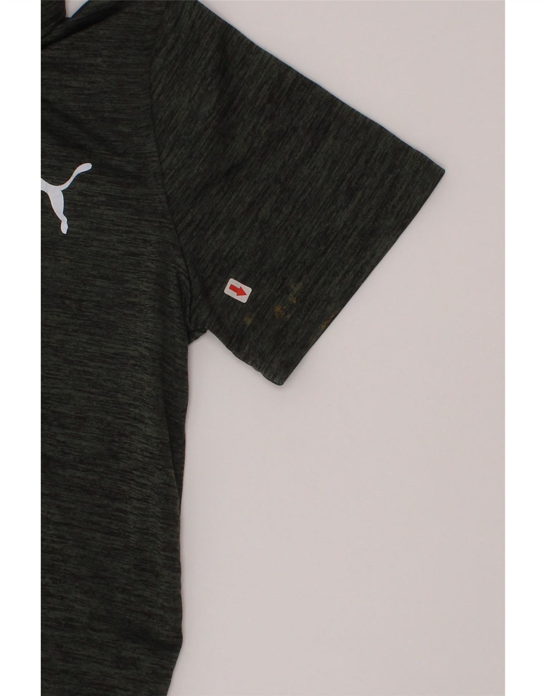 Puma Jungen-Poloshirt, 7–8 Jahre, klein, grün geflecktes Polyester