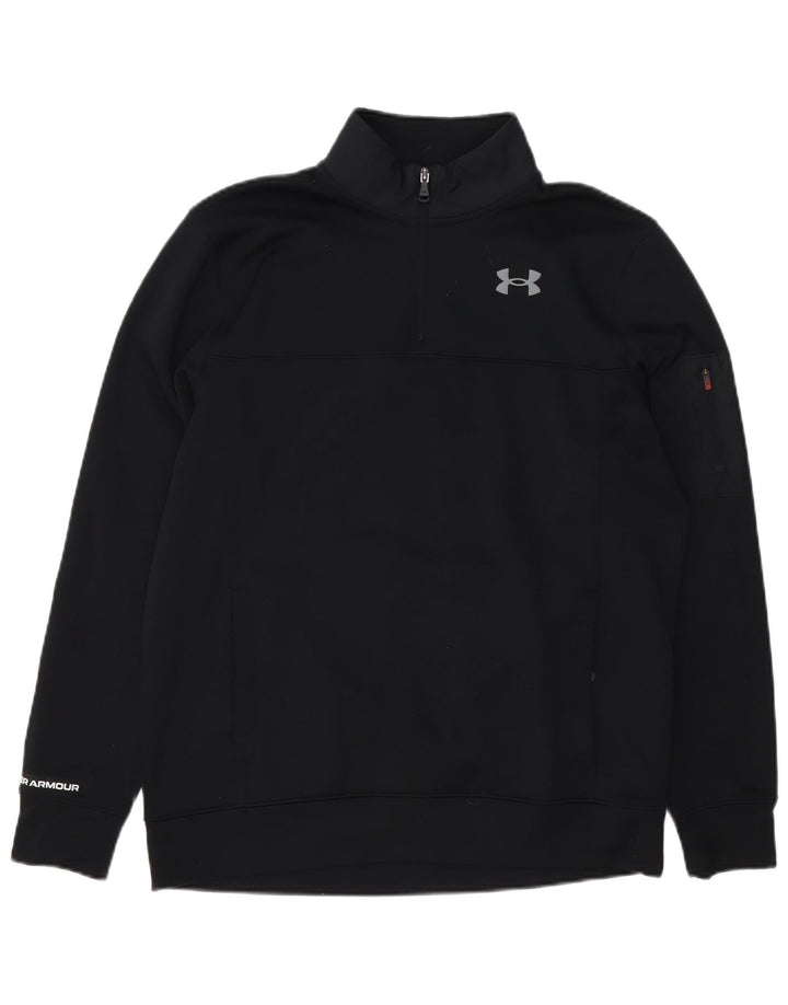 Under Armour Herren-Sweatshirt mit Reißverschluss, lockere Passform, mittelschwarz