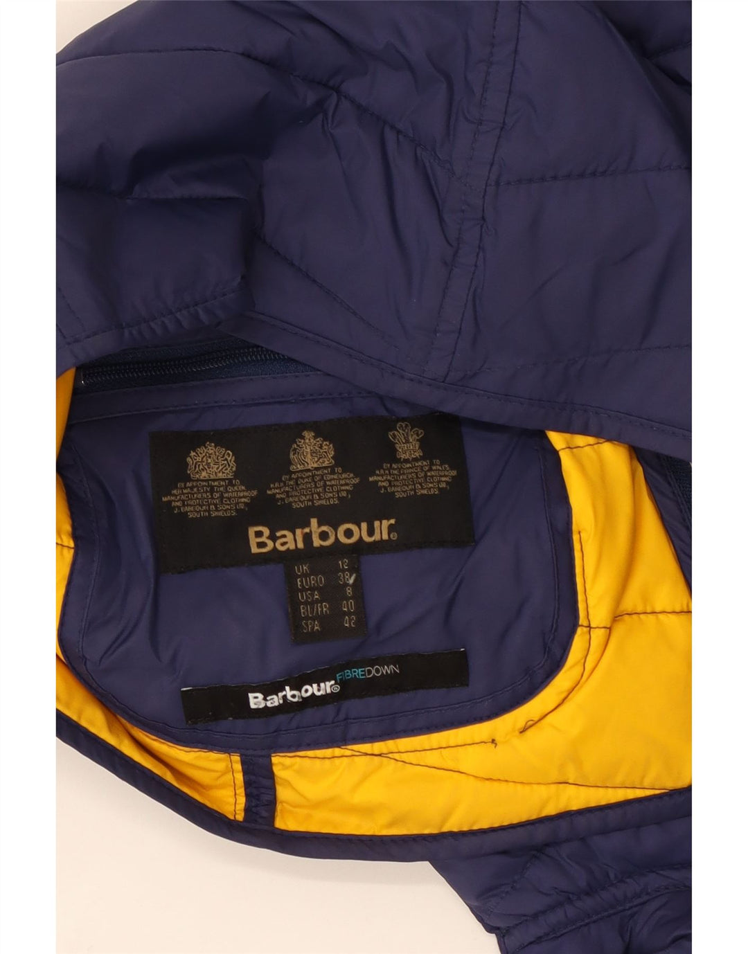 Barbour Wattierte Damenjacke mit Kapuze, UK 12, mittelmarineblau