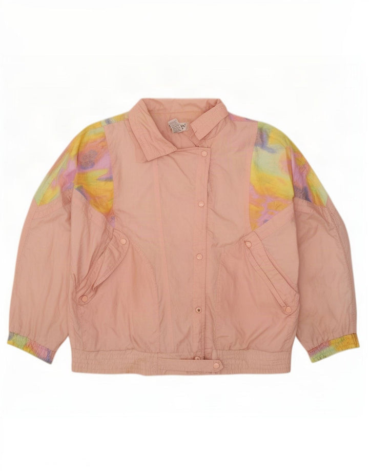 Lavon Damen-Trainingsanzug mit abstraktem Muster, Top-Jacke, UK 16, Größe L, Rosa, 80er-Jahre