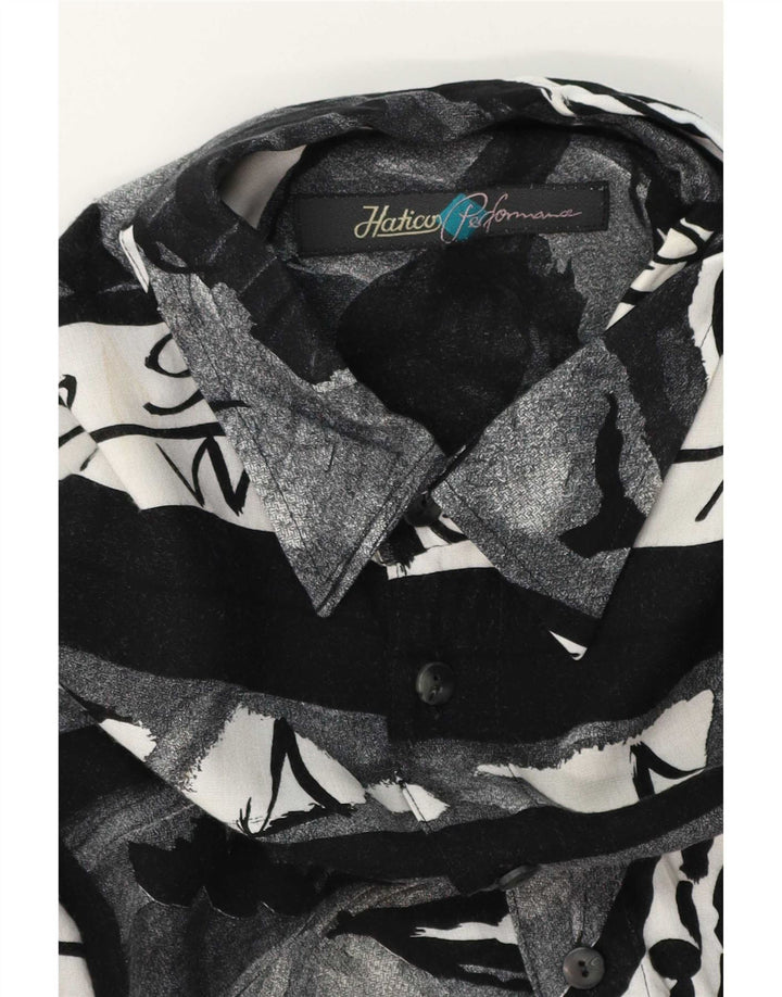 Hatico Performance Herren Kurzarmhemd Medium Black Floral