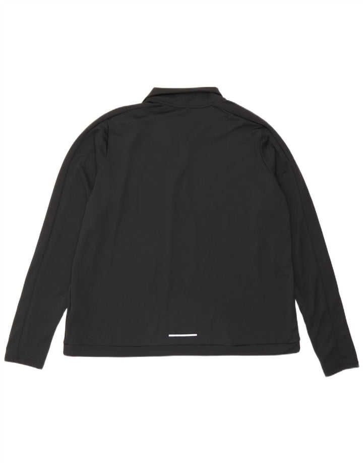 Nike Damen Dri Fit Graphic Zip Neck Pullover Trainingsanzug Top UK 18 XL Schwarz