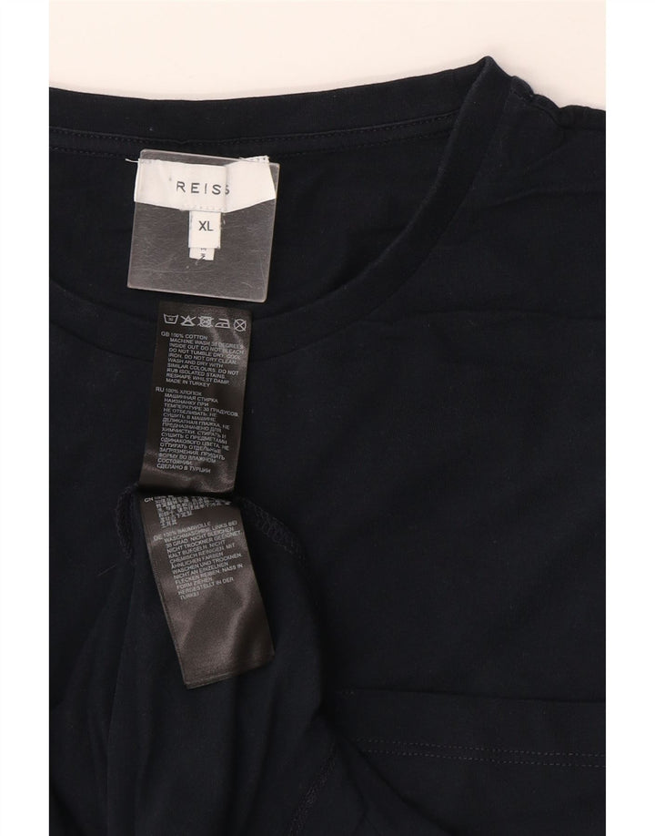 Reiss Herren-Top, langärmelig, XL, Marineblau, Baumwolle