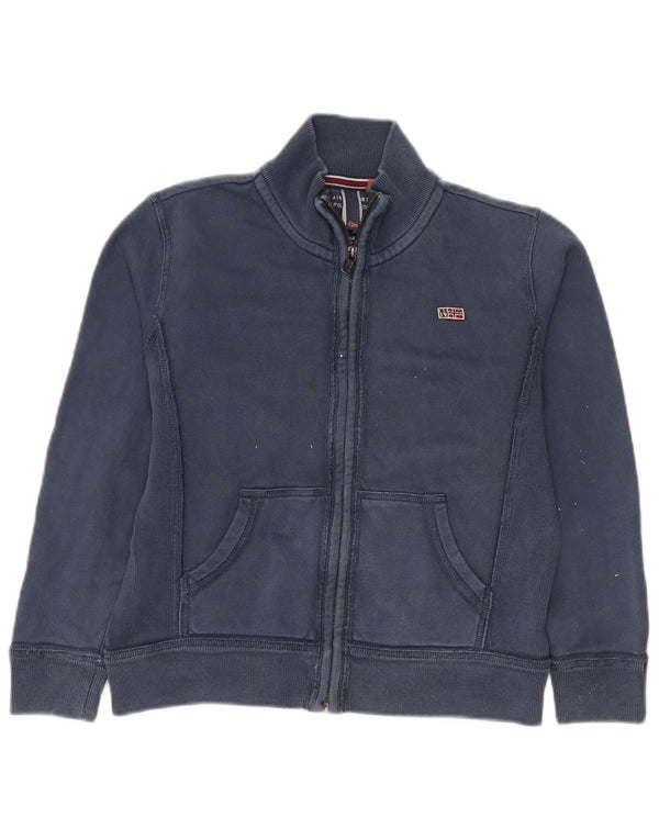 Napapijri Jungen-Trainingsanzug-Top-Jacke, 11–12 Jahre, marineblaue Baumwolle