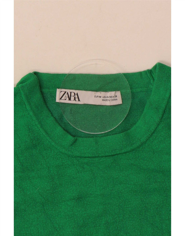 Zara Damen Bluse Top UK 12 Mittelgrün