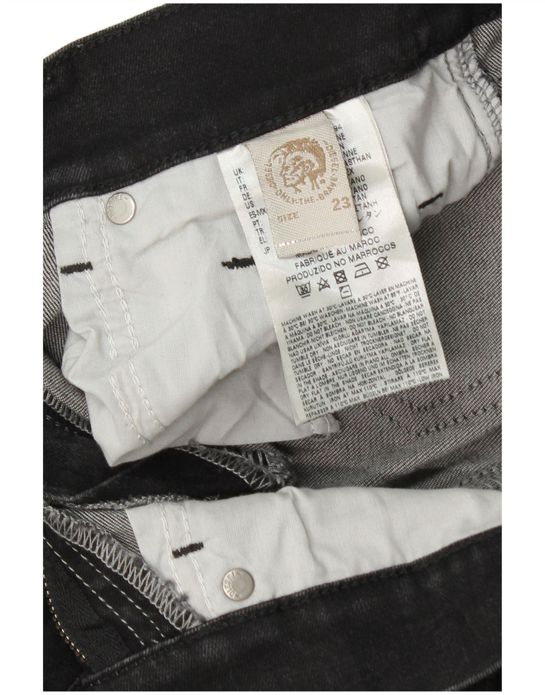 Diesel Damen Grupee Skinny Jeans W23 L28 Schwarze Baumwolle