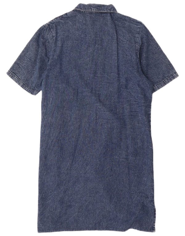 Positano by Jean Paul Damen Kurzarm-Hemdkleid UK 14 Mittelblau