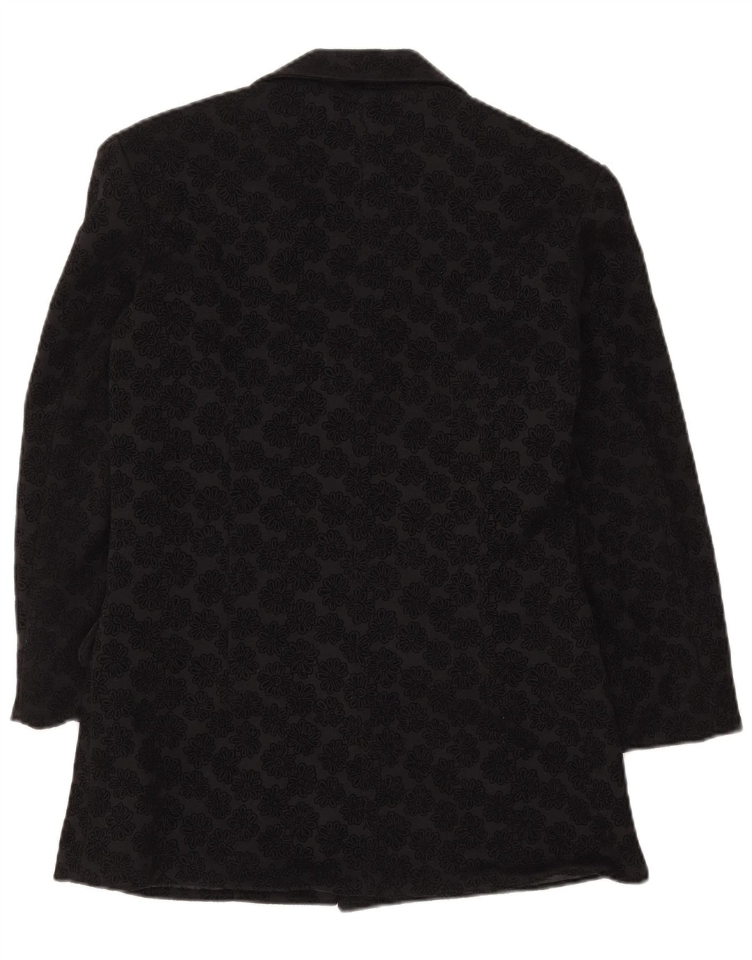 KOMBI Womens 3 Button Oversized Blazer Jacket UK 10 Small Black Floral