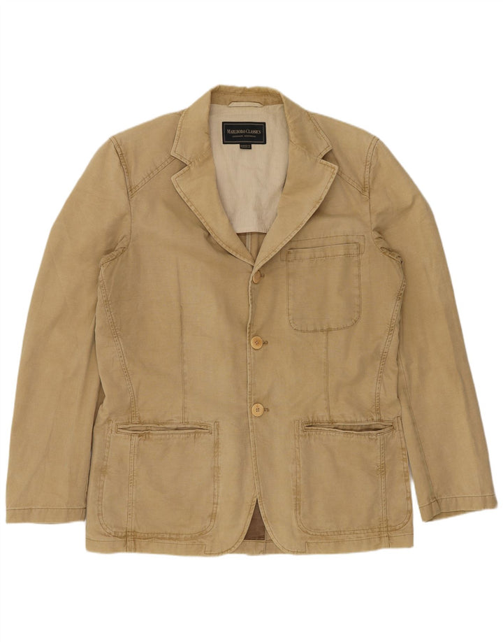 Marlboro Classics Herren-Blazer mit 3 Knöpfen, EU 50, Größe L, Beige