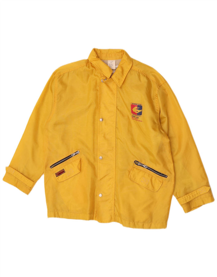 Vintage Jungen-Regenjacke mit lockerer Passform, 11–12 Jahre, gelbes Polyamid