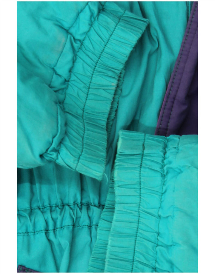 Effemme Wattierte Herrenjacke IT 56 3XL Blaue Colourblock-Baumwolle