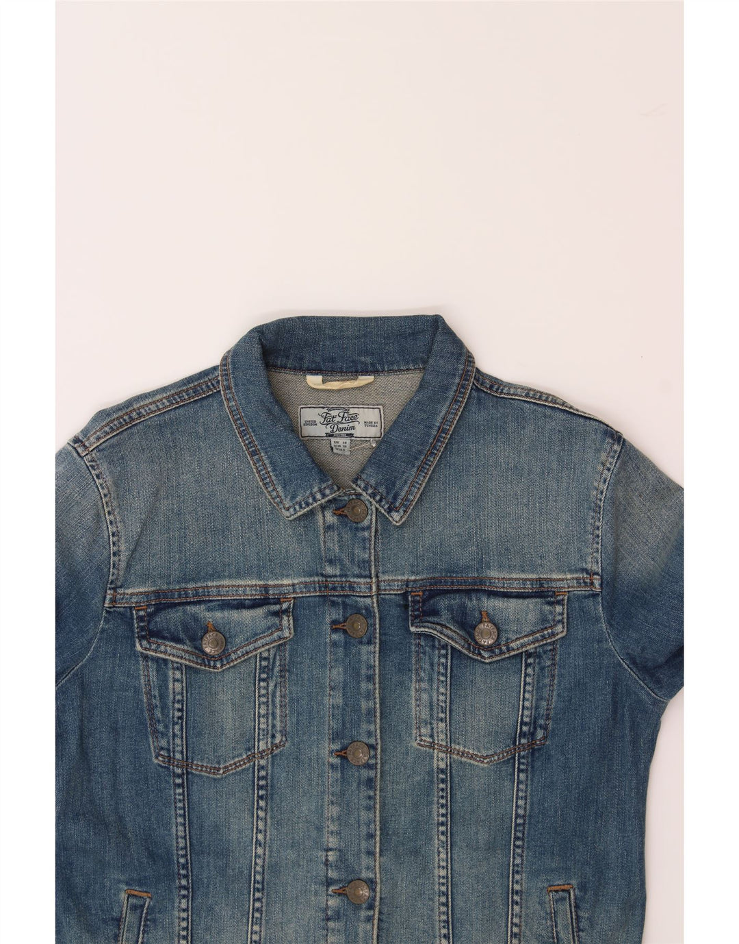 FAT FACE Womens Denim Jacket UK 10 Small  Blue Cotton Vintage Fat Face and Second-Hand Fat Face from Messina Hembry 