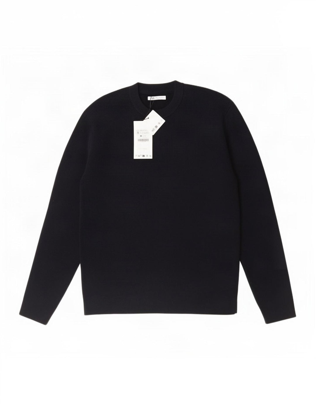 Zara Herren-Pullover mit Rundhalsausschnitt, Mittelblau, Acryl