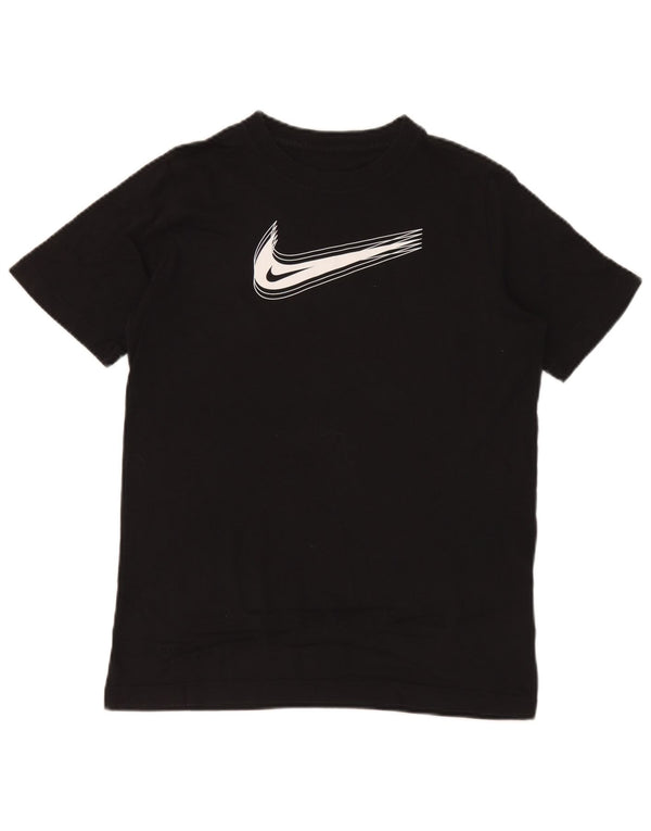 Nike Jungen-T-Shirt mit Standard-Passform und Grafik, 13–14 Jahre, XL, schwarze Baumwolle