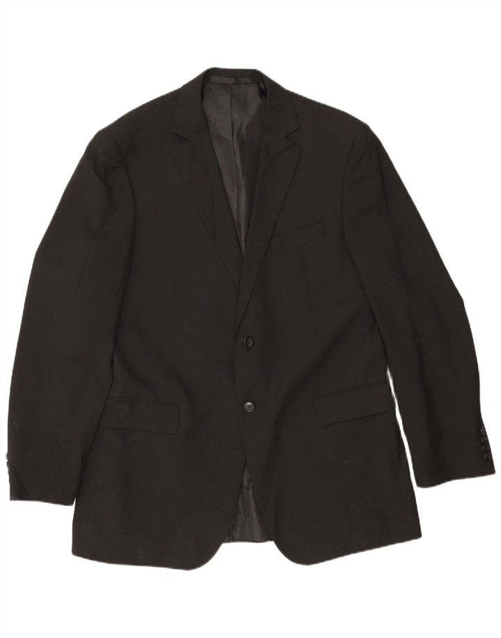Marks & Spencer Herren-Blazer mit 2 Knöpfen, Gr. 42, Größe L, Schwarz, Polyester