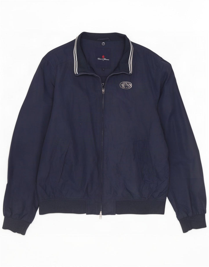Conte of Florence Herren-Trainingsanzug-Oberteil, große Jacke aus marineblauem Polyester