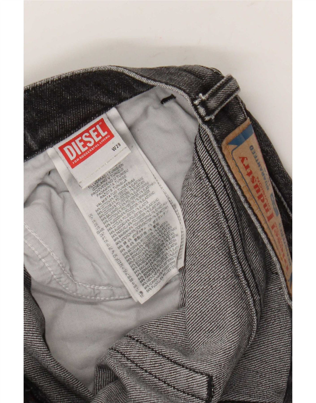 Diesel Herren Slim Jeans W29 L31 Graue Baumwolle