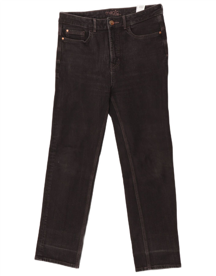 Marks & Spencer Damen Straight Jeans UK 12 Medium W32 L27 Schwarze Baumwolle