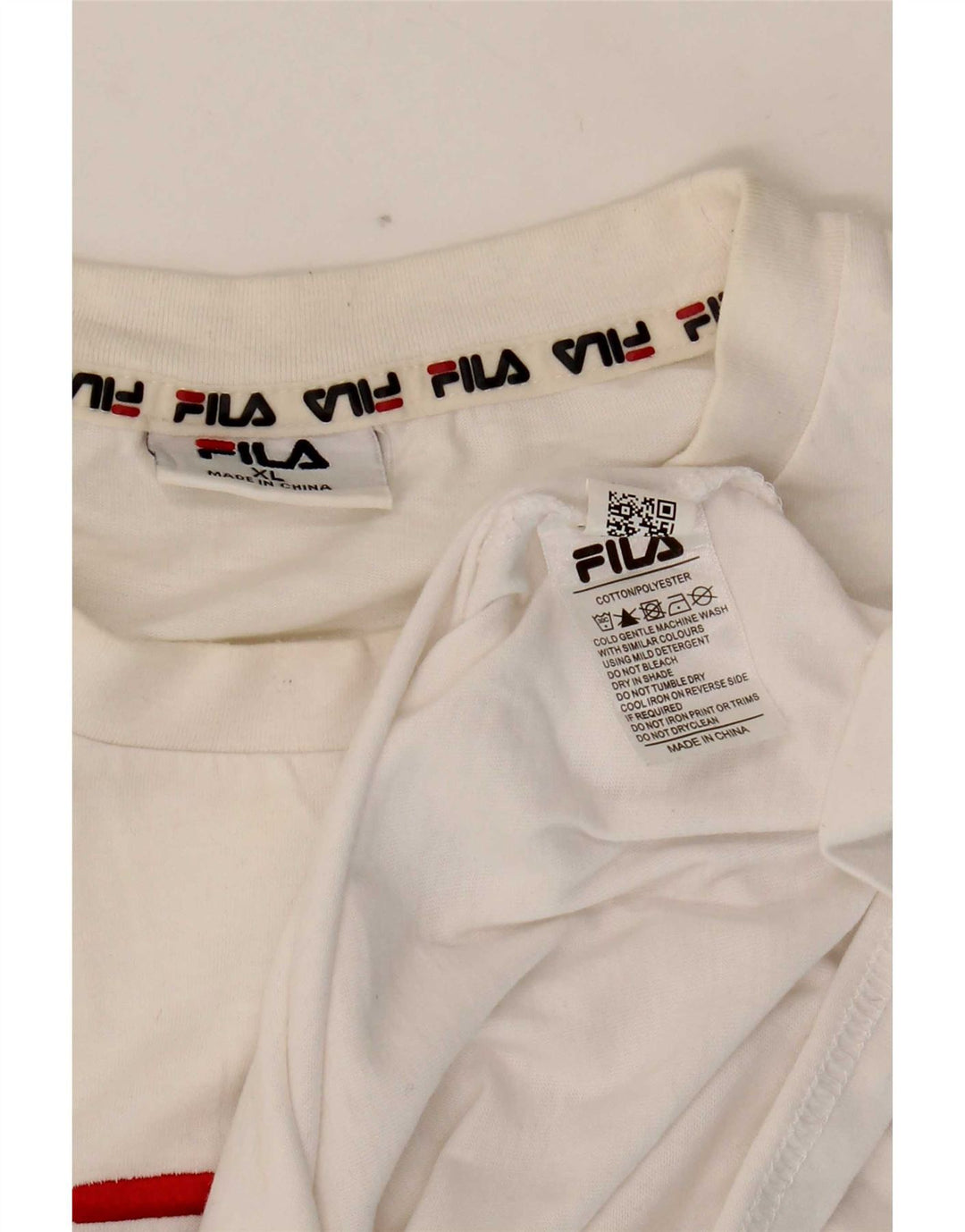 Fila Herren Grafik T-Shirt Top XL Weiße Baumwolle