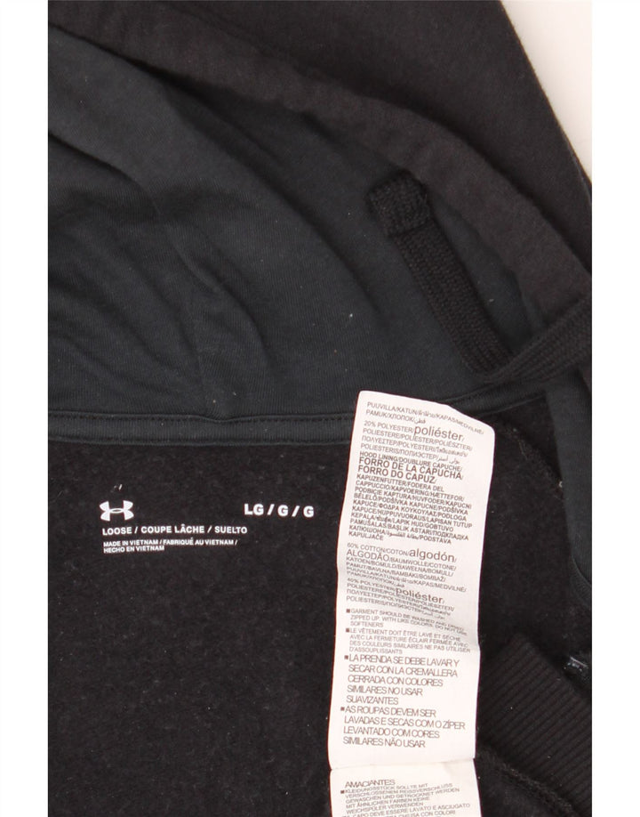 Under Armour Herren-Kapuzenpullover mit Reißverschluss, groß, aus schwarzer Baumwolle