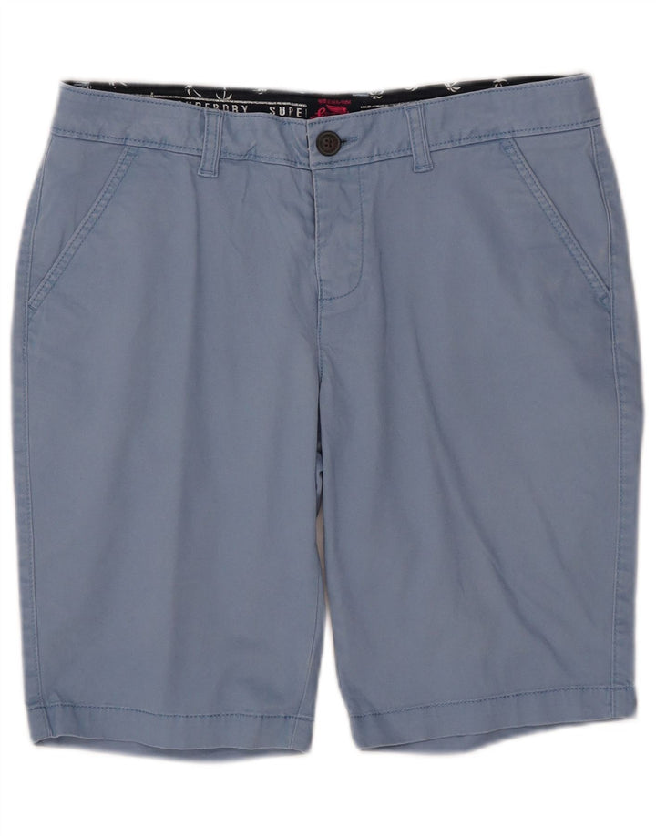 SUPERDRY Damen Chinoshorts W34 Große blaue Baumwolle