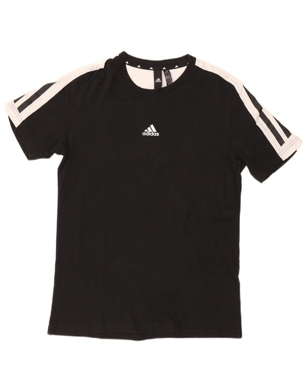 Adidas Herren T-Shirt Top Small Schwarz Colourblock Baumwolle