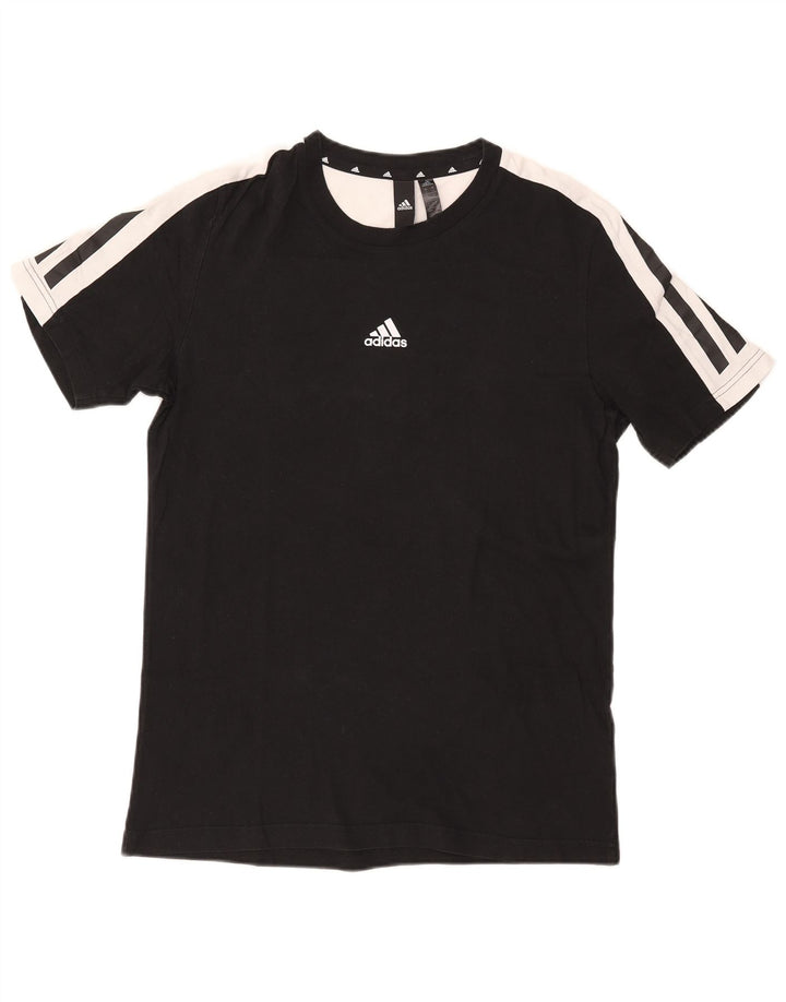 Adidas Herren T-Shirt Top Small Schwarz Colourblock Baumwolle
