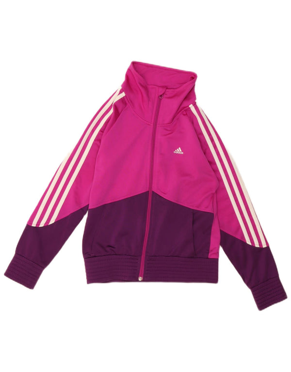 Adidas Mädchen-Trainingsanzug-Top-Jacke, 11–12 Jahre, rosa, Colourblock-Sport