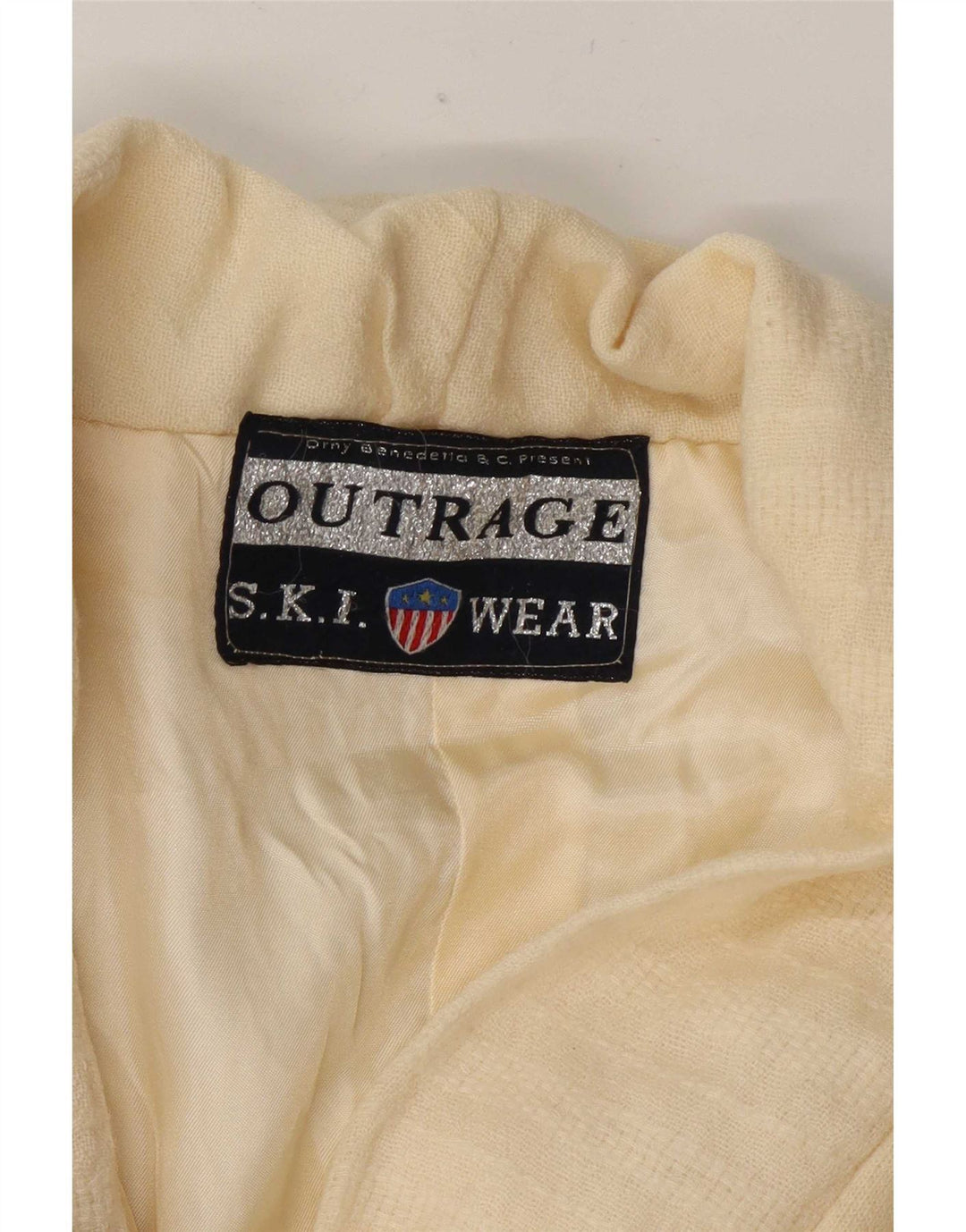 Outrage Ski-Strick-Blazer für Damen, UK 14, Mittel, gebrochenes Weiß, Farbblock