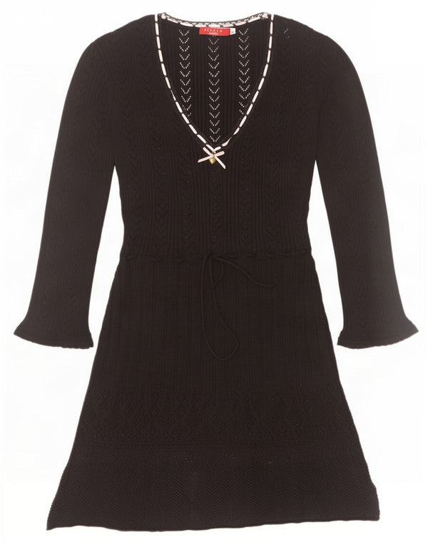 Conbipel Damen Langarm-Pulloverkleid, Größe S, Größe S, Schwarz, Baumwolle