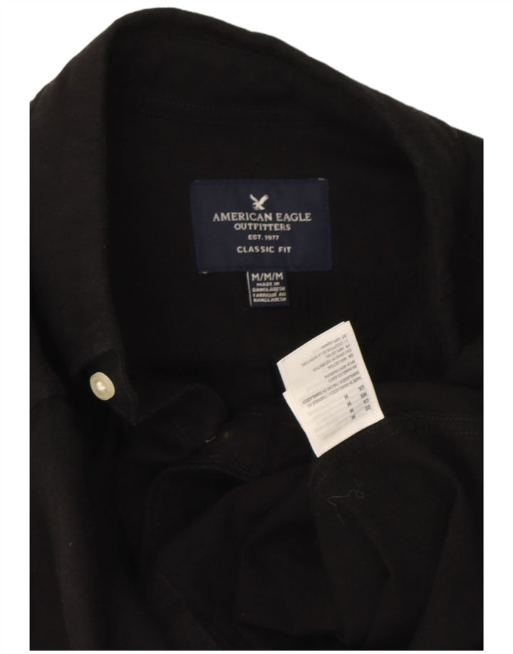 American Eagle Herren-Hemd mit klassischer Passform, mittelschwarze Baumwolle