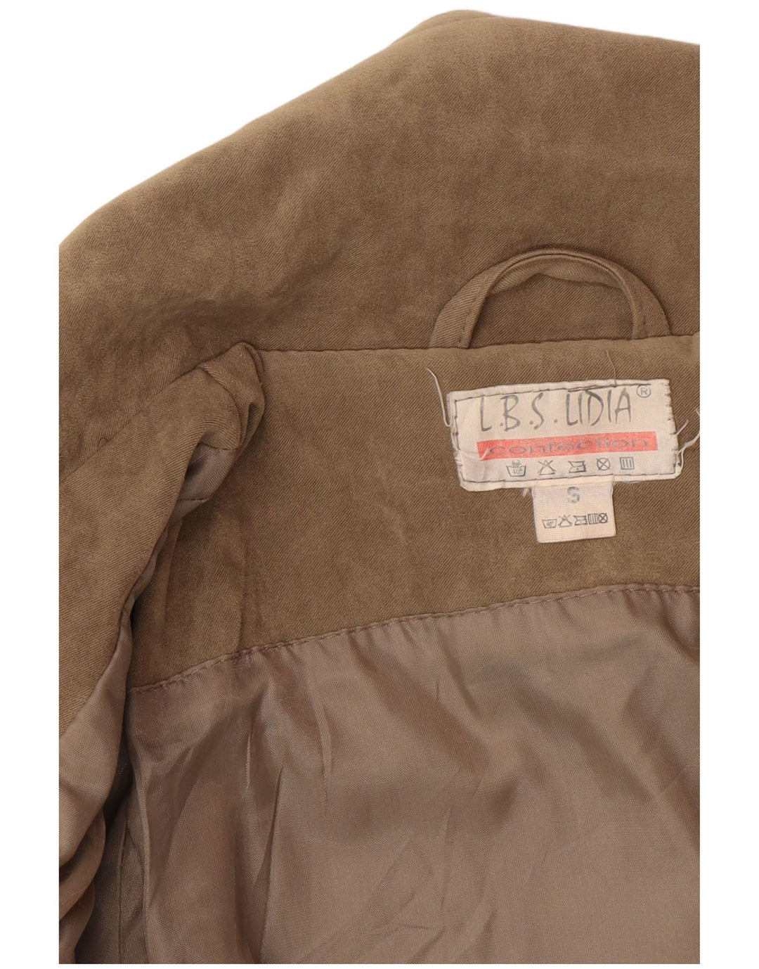 Vintage Damen Übergroße Wildlederjacke UK 10 Small Beige