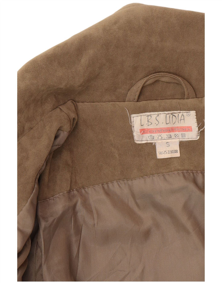 Vintage Damen Übergroße Wildlederjacke UK 10 Small Beige