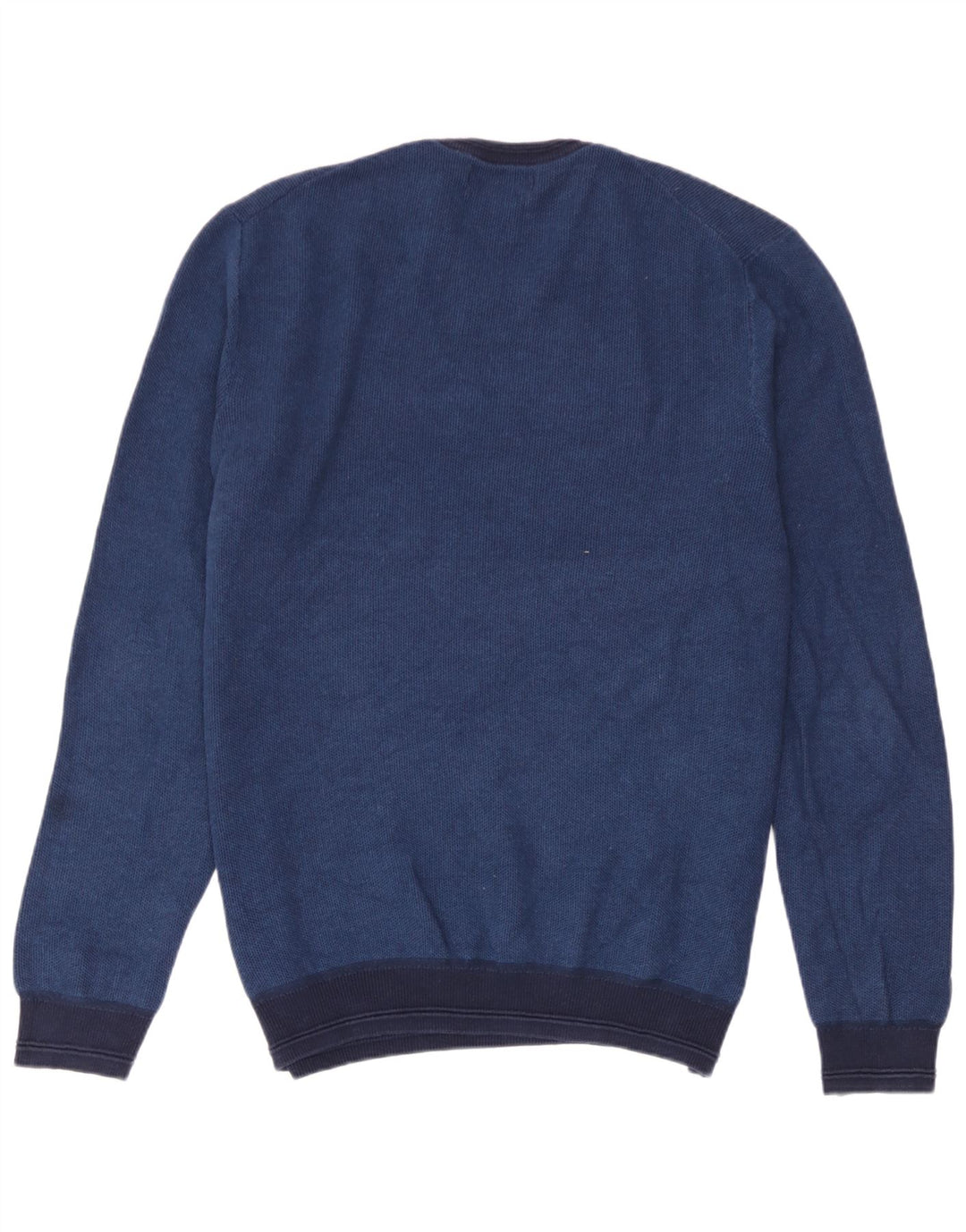 Marks & Spencer Herren-Pullover mit Rundhalsausschnitt, XL, blaue Baumwolle