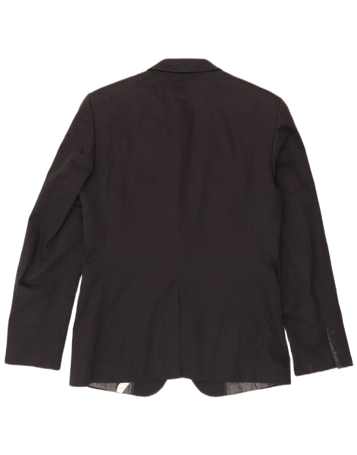 Zara Herren-Blazer mit 2 Knöpfen, EU 50, mittelschwarze Baumwolle