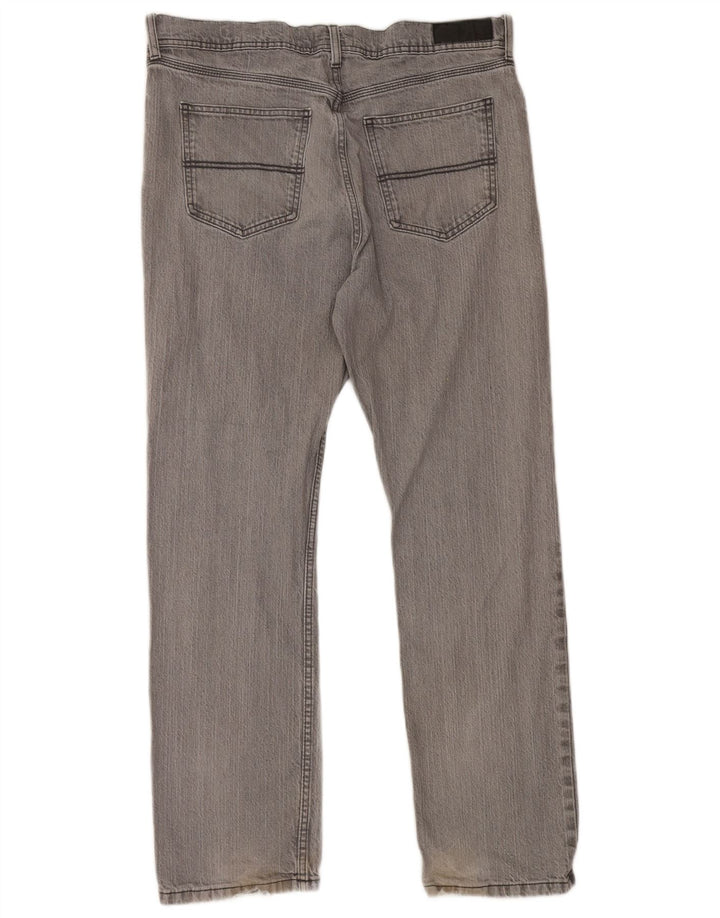 Marks & Spencer Herren Stretch Regular Straight Jeans W36 L31 Graue Baumwolle