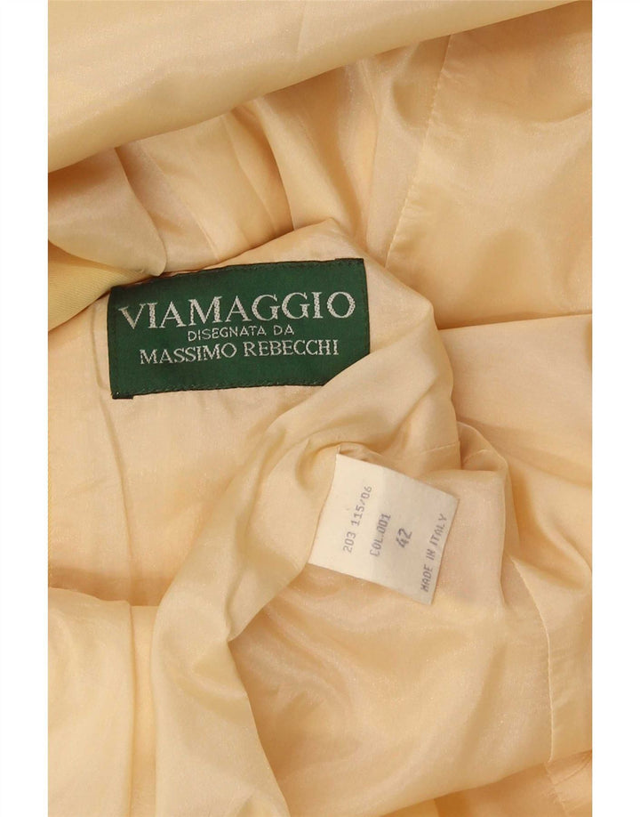Massimo Rebecchi Damen 1-Knopf-Blazerjacke IT 42 Mittelgelbe Wolle