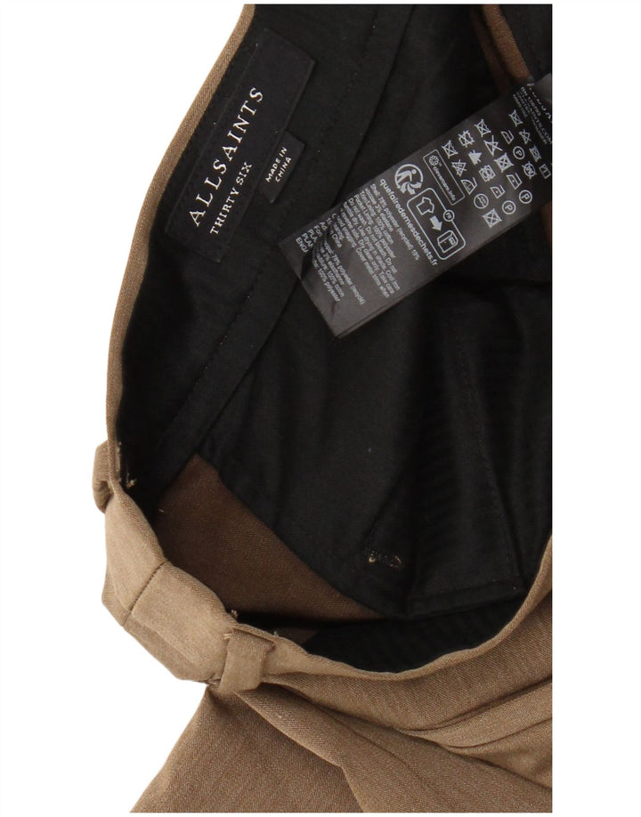 All Saints Slim-Anzughose für Herren, W36, L30, beige, Polyester