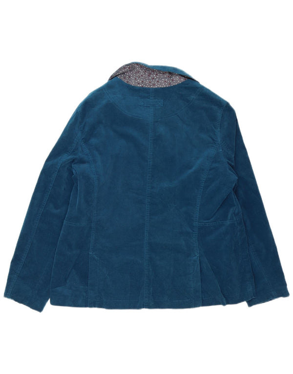 White Stuff Samt-Blazerjacke mit 4 Knöpfen für Damen, UK 16, Größe L, Marineblau