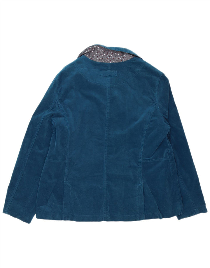 White Stuff Samt-Blazerjacke mit 4 Knöpfen für Damen, UK 16, Größe L, Marineblau